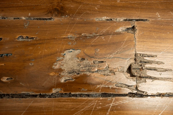 suelo de madera atacado por termitas